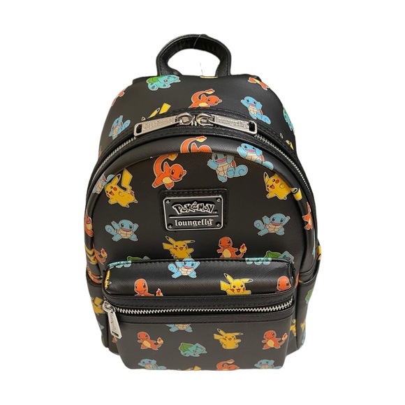 NEW Loungefly Pokemon Starters Black Mini Backpack Exclusive Design New With Tag - Picture 3 of 16
